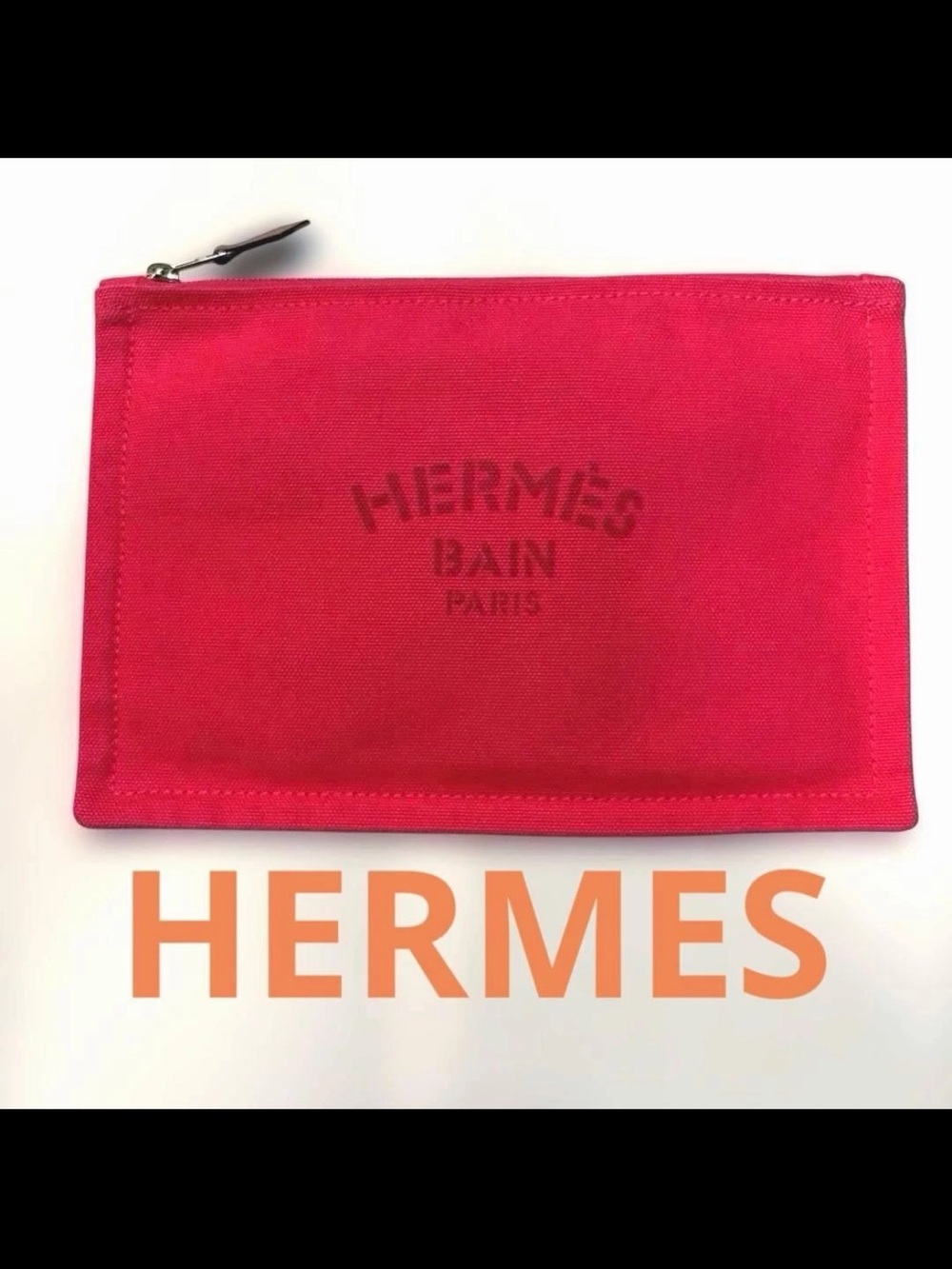 Hermes Men’s Toiletry Pouch in Bright Pink Canvas